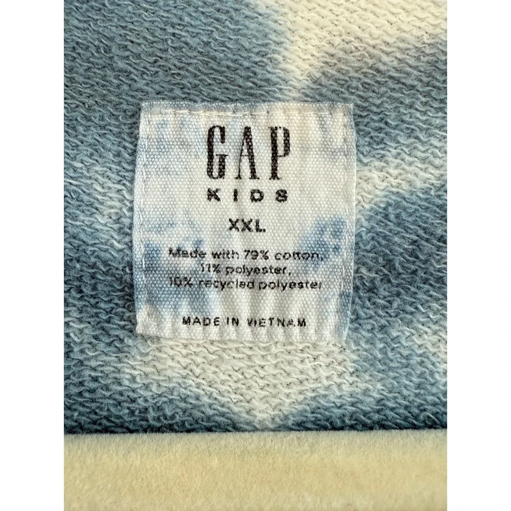 Gap Sweatshirt Kids XXL Blue Excellent Tie Dye Crew Neck Long Sleeve Pullover